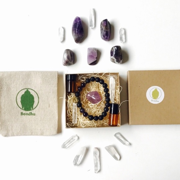 Last 1! 🌟Amethyst & Lava Stone Bracelet Set - Picture 3 of 6